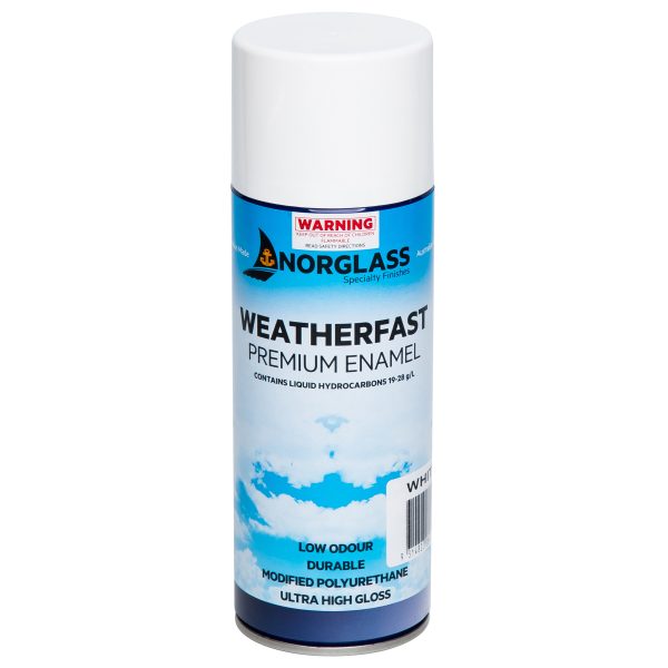 Norglass Weatherfast Premium Enamel Gloss White - 300g spray can